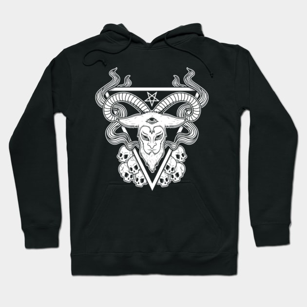 Evil Devil Occult Skulls Lucifer Satan Pentagram Hoodie by Khal1